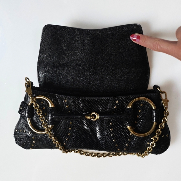 **SOLD**Gucci Horsebit Clutch Tom Ford Era Snakeskin Studded - Picture 8 of 12